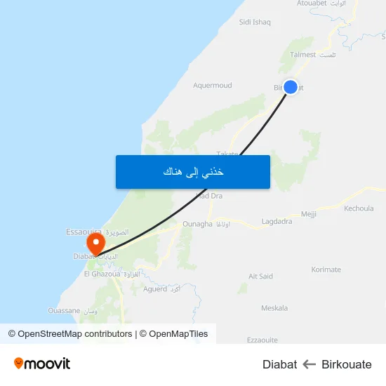 Birkouate to Diabat map
