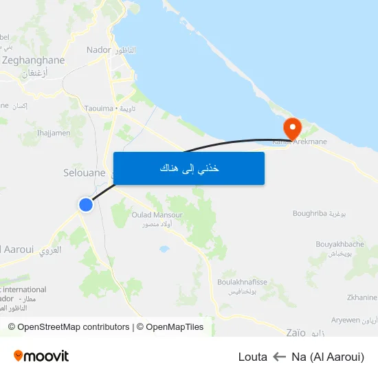 Na (Al Aaroui) to Louta map