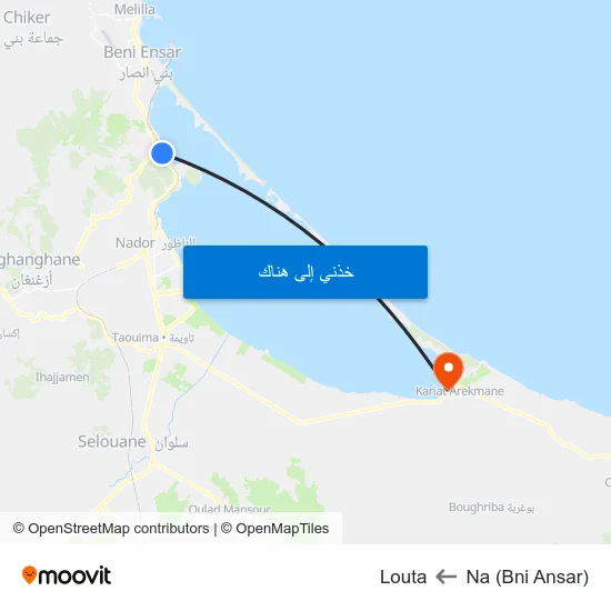 Na (Bni Ansar) to Louta map