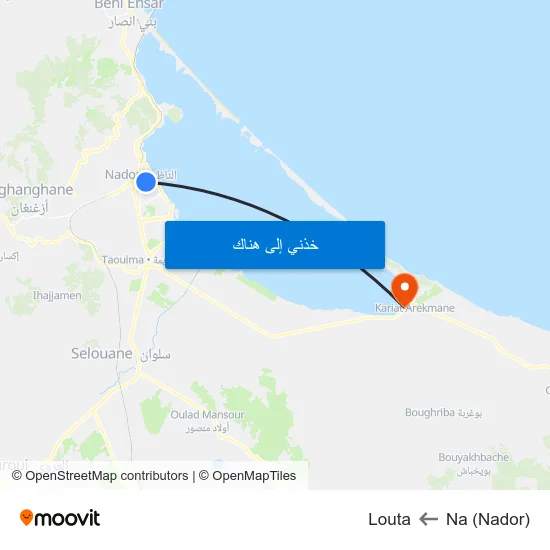Na (Nador) to Louta map