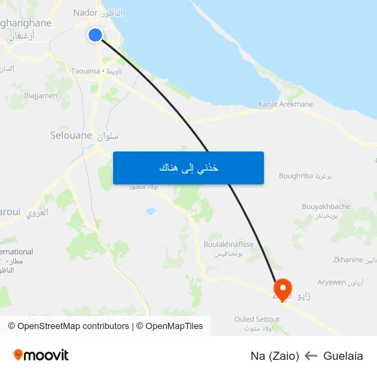 Guelaia to Na (Zaio) map
