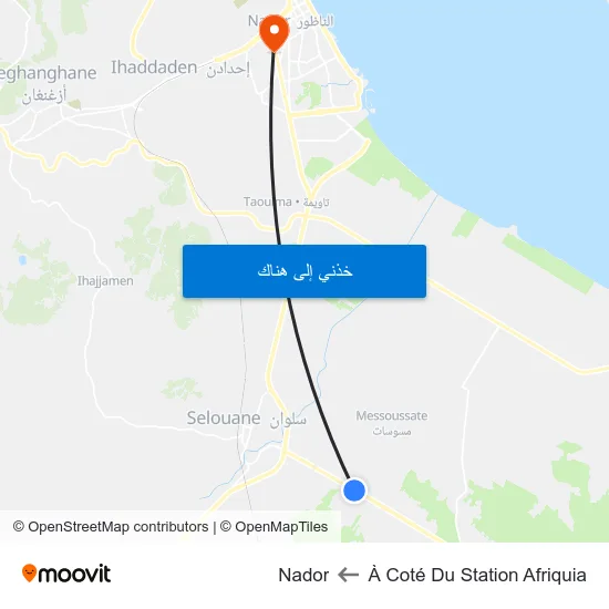 À Coté Du Station Afriquia to Nador map