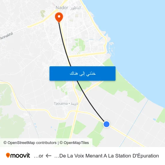 Rn16 En Face De La Voix Menant A La Station D'Épuration to Nador map