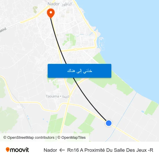 Rn16 A Proximité Du Salle Des Jeux -R to Nador map