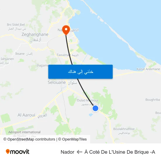 À Coté De L'Usine De Brique -A to Nador map