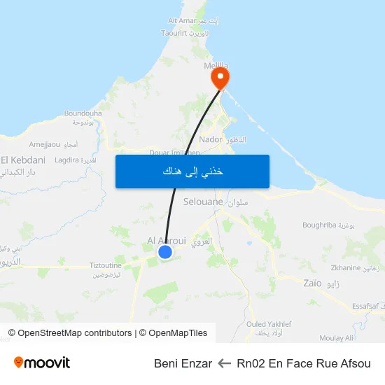 Rn02 En Face Rue Afsou to Beni Enzar map