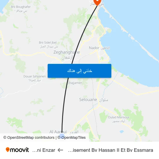 Croisement Bv Hassan II Et Bv Essmara to Beni Enzar map