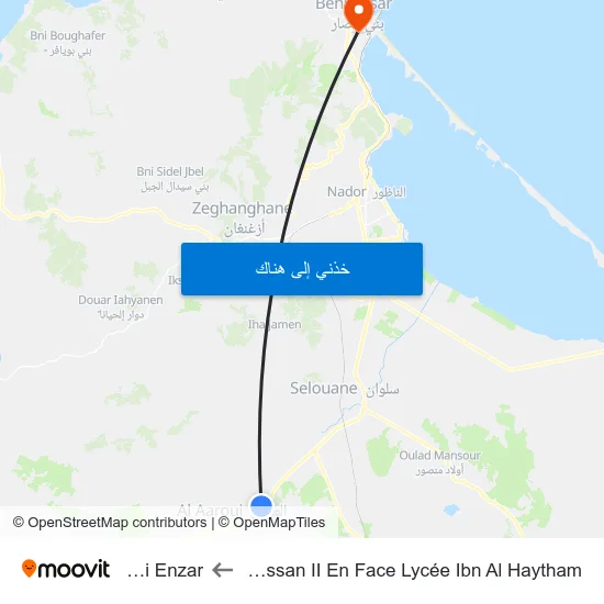 Av Hassan II En Face Lycée Ibn Al Haytham to Beni Enzar map