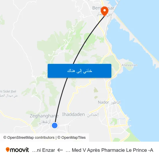 Bd Med V Après Pharmacie Le Prince -A to Beni Enzar map