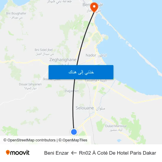 Rn02 À Coté De Hotel Paris Dakar to Beni Enzar map