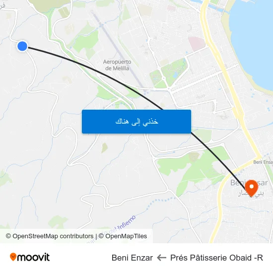 Prés Pâtisserie Obaid -R to Beni Enzar map