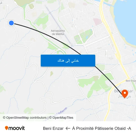 À Proximité Pâtisserie Obaid -A to Beni Enzar map