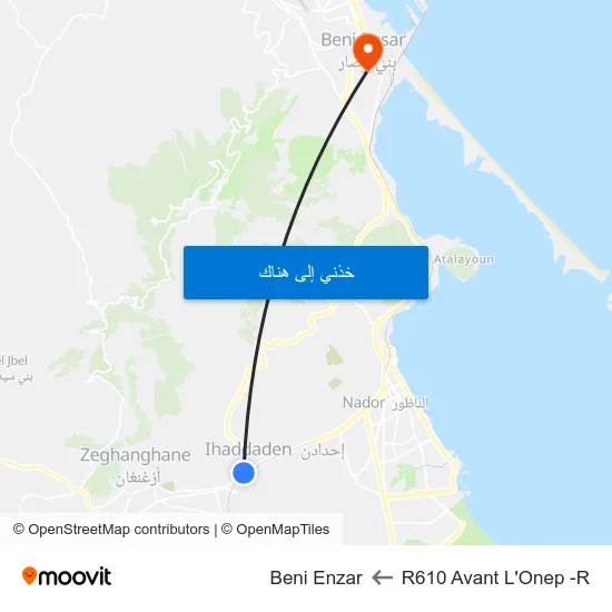 R610 Avant L'Onep -R to Beni Enzar map