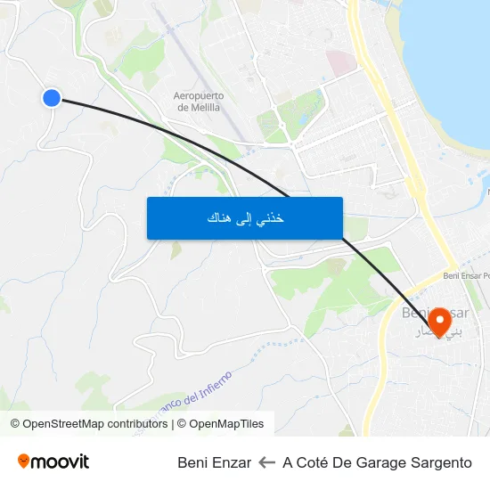 A Coté De Garage Sargento to Beni Enzar map
