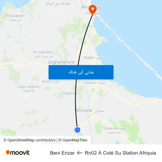 Rn02 À Coté Su Station Afriquia to Beni Enzar map
