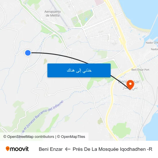 Prés De La Mosquée Iqodhadhen -R to Beni Enzar map
