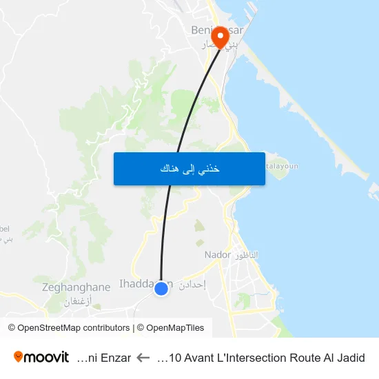 R610 Avant L'Intersection Route Al Jadid to Beni Enzar map