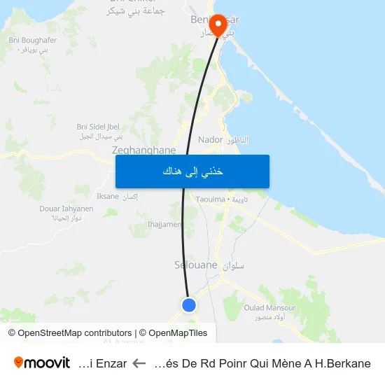 Rn02 Prés De Rd Poinr Qui Mène A H.Berkane to Beni Enzar map