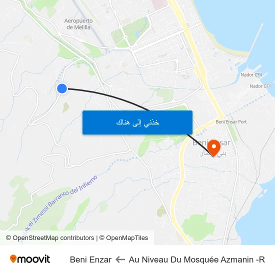 Au Niveau Du Mosquée Azmanin -R to Beni Enzar map