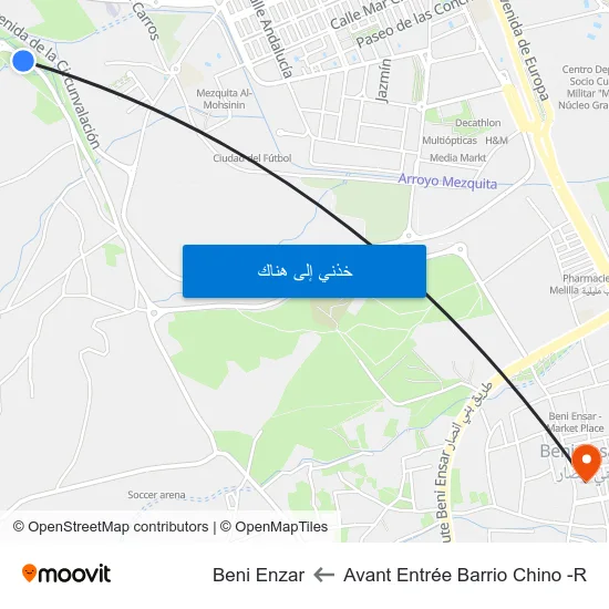Avant Entrée Barrio Chino -R to Beni Enzar map