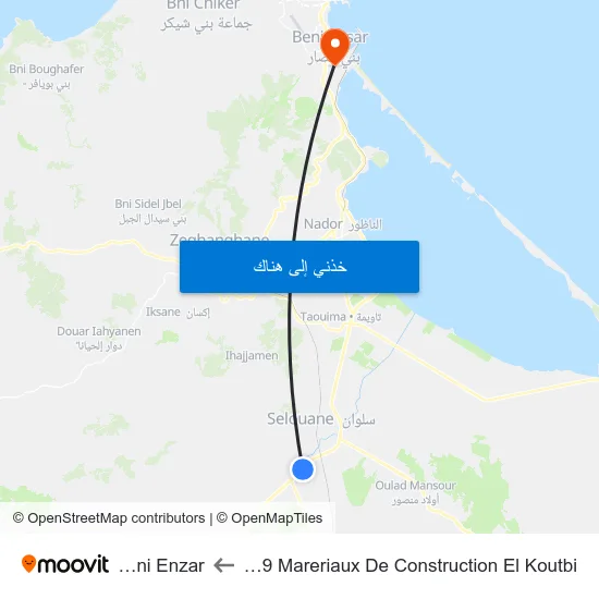 Rn19  Mareriaux De Construction El Koutbi to Beni Enzar map