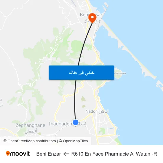 R610 En Face Pharmacie Al Watan -R to Beni Enzar map