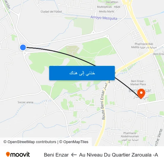 Au Niveau Du Quartier Zarouala -A to Beni Enzar map