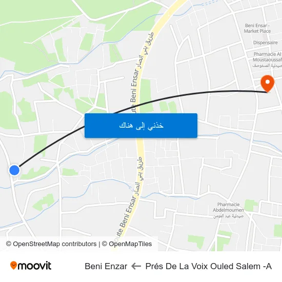 Prés De La Voix Ouled Salem -A to Beni Enzar map