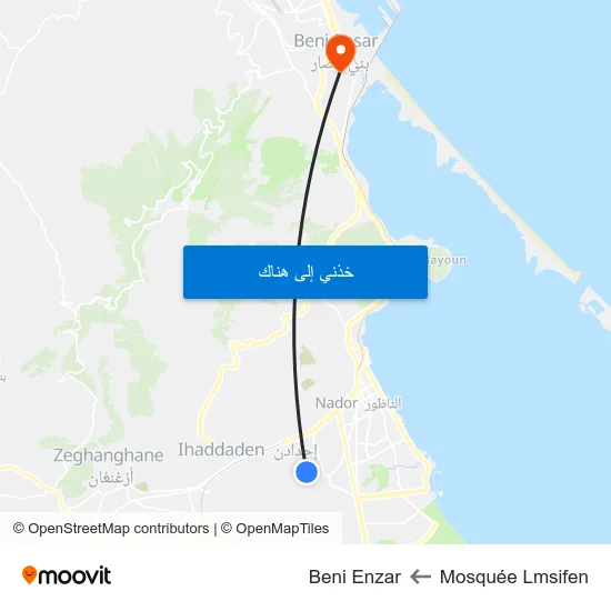 Mosquée  Lmsifen to Beni Enzar map