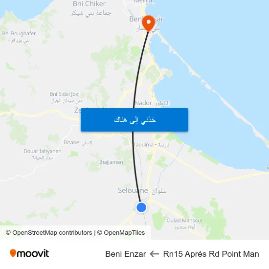 Rn15 Aprés Rd Point Man to Beni Enzar map