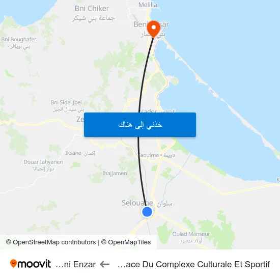 En Face Du Complexe Culturale Et Sportif to Beni Enzar map