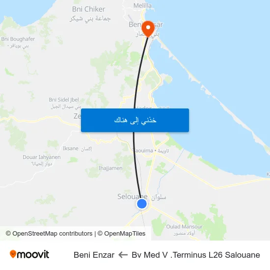 Bv Med V .Terminus L26 Salouane to Beni Enzar map