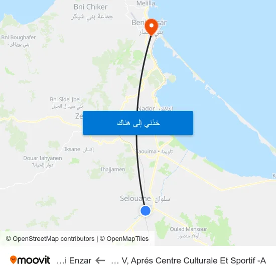 Bd Med V, Aprés Centre Culturale Et Sportif -A to Beni Enzar map
