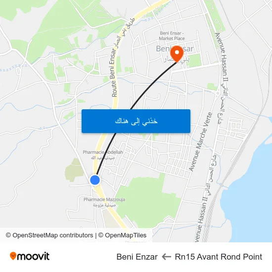 Rn15 Avant Rond Point to Beni Enzar map