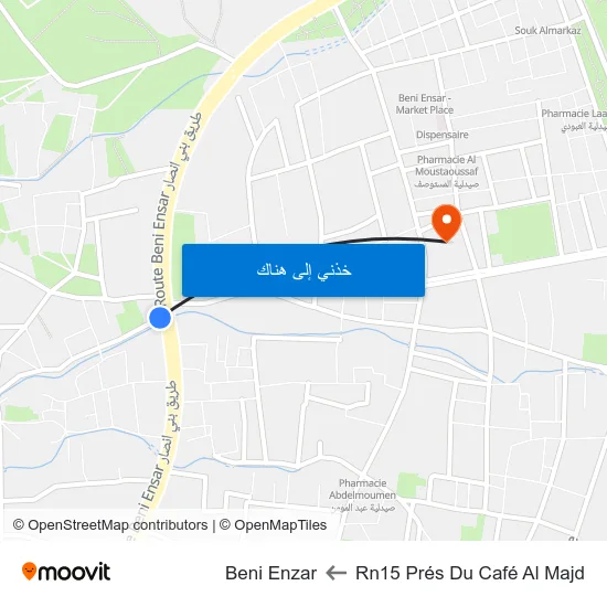 Rn15 Prés Du Café Al Majd to Beni Enzar map
