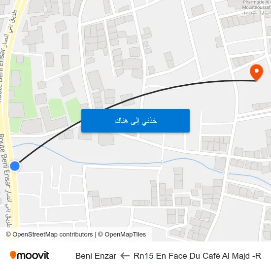 Rn15 En Face Du Café Al Majd -R to Beni Enzar map