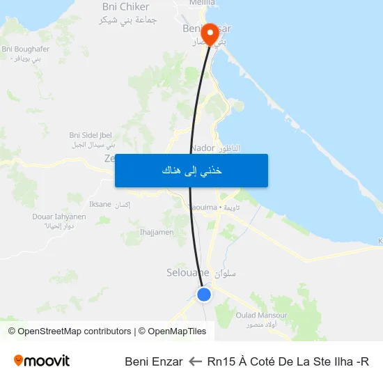 Rn15 À Coté De La Ste Ilha -R to Beni Enzar map