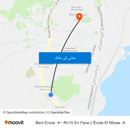 Rn15 En Face L'École El Minae -A to Beni Enzar map