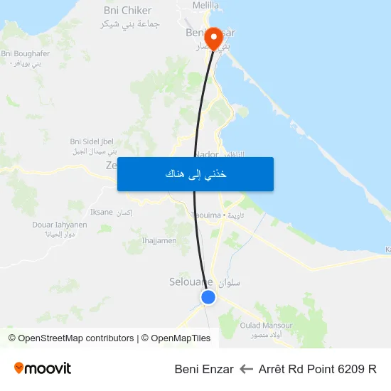 Arrêt Rd Point 6209 R to Beni Enzar map