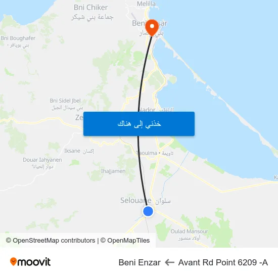 Avant Rd Point 6209 -A to Beni Enzar map