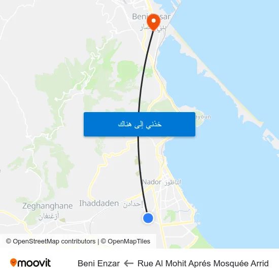 Rue Al Mohit Aprés Mosquée Arrid to Beni Enzar map