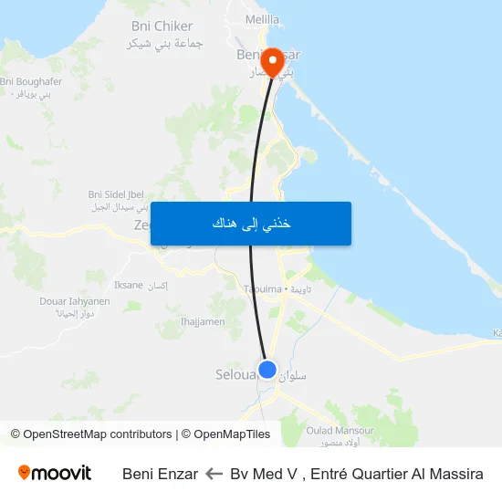 Bv Med V , Entré Quartier Al Massira to Beni Enzar map