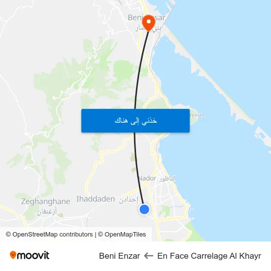 En Face Carrelage Al Khayr to Beni Enzar map