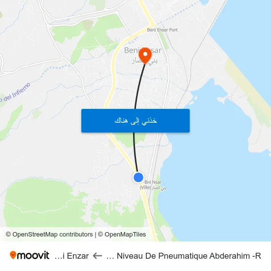 Rn15 Au Niveau De Pneumatique Abderahim -R to Beni Enzar map