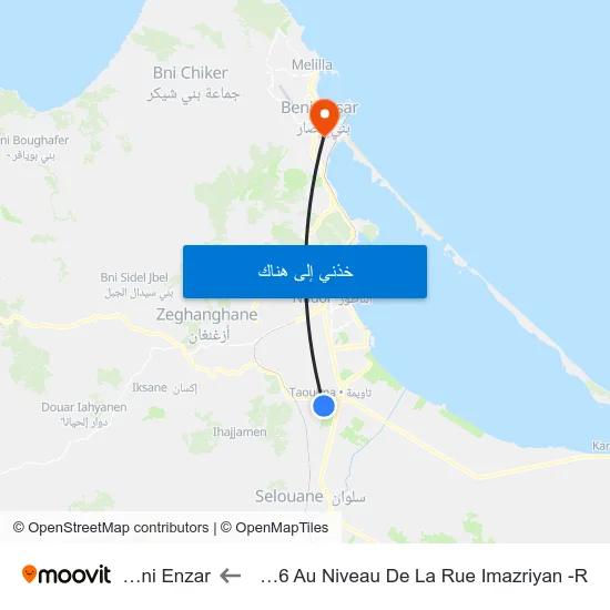 Rn16 Au Niveau De La Rue Imazriyan -R to Beni Enzar map