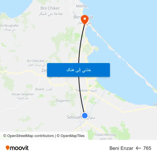 765 to Beni Enzar map
