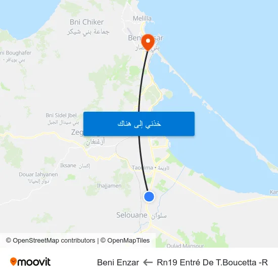 Rn19 Entré De T.Boucetta -R to Beni Enzar map