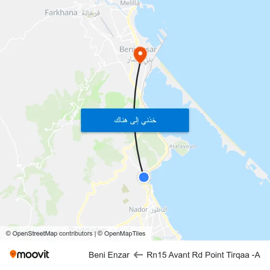 Rn15 Avant Rd Point Tirqaa -A to Beni Enzar map