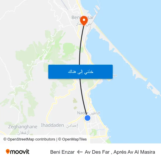 Av Des Far , Aprés Av Al Masira to Beni Enzar map