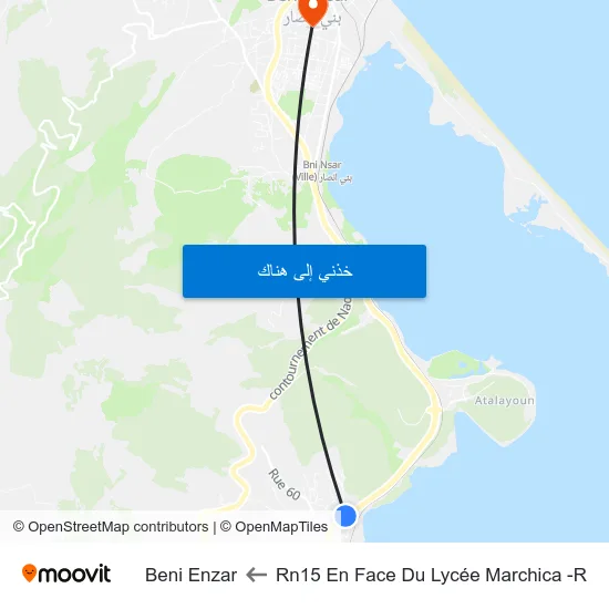 Rn15 En Face Du Lycée Marchica -R to Beni Enzar map